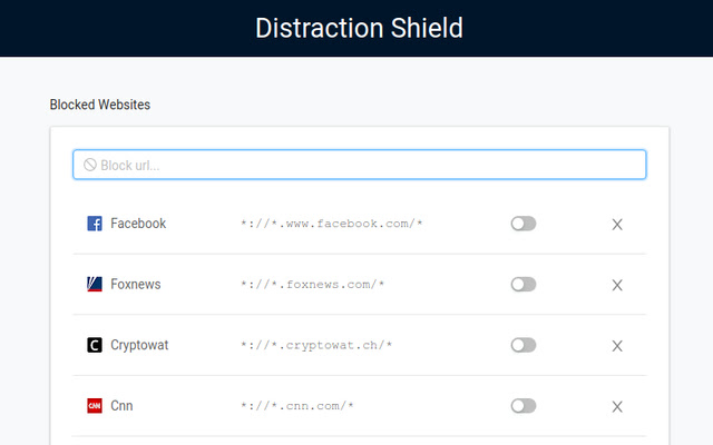 Distraction Shield dari toko web Chrome untuk dijalankan dengan OffiDocs Chromium online