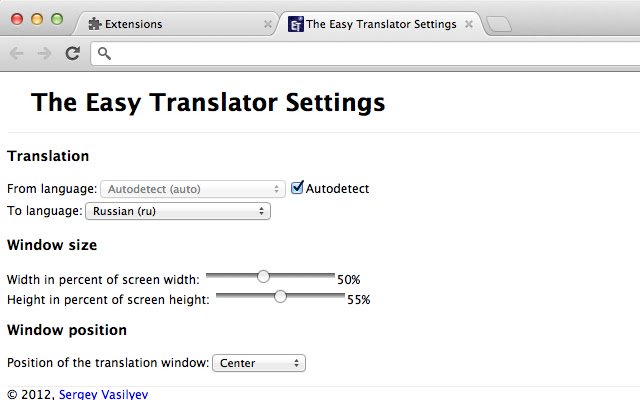 Penerjemah Mudah dari toko web Chrome untuk dijalankan dengan OffiDocs Chromium online