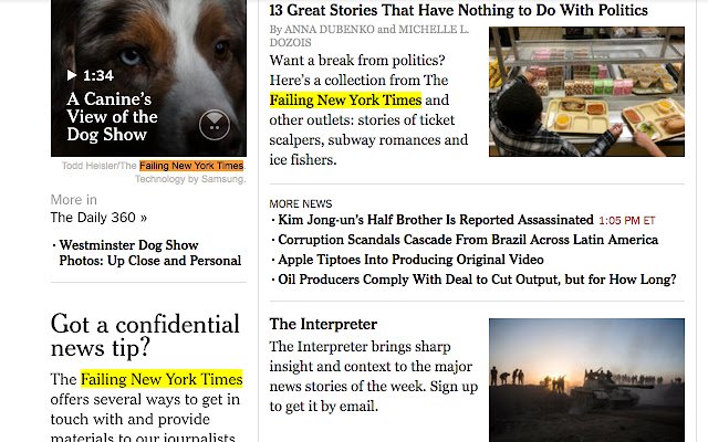 The Failing New York Times  from Chrome web store to be run with OffiDocs Chromium online The Failing New York Times  from Chrome web store to be run with OffiDocs Chromium online