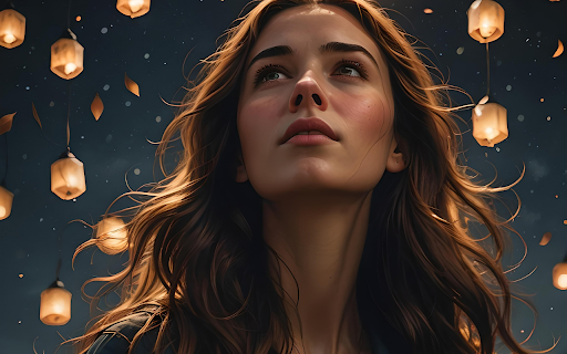 The girl and the rain of lanterns  from Chrome web store to be run with OffiDocs Chromium online