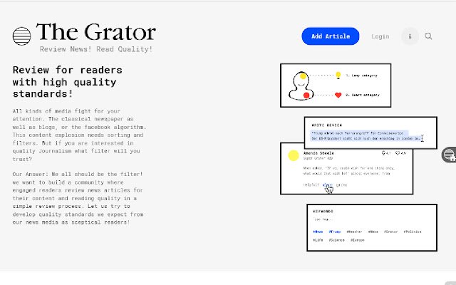 The Grator  from Chrome web store to be run with OffiDocs Chromium online