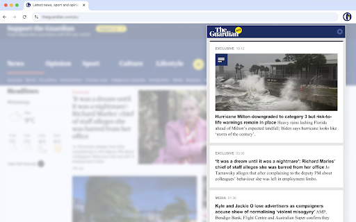 The Guardian Australia  from Chrome web store to be run with OffiDocs Chromium online