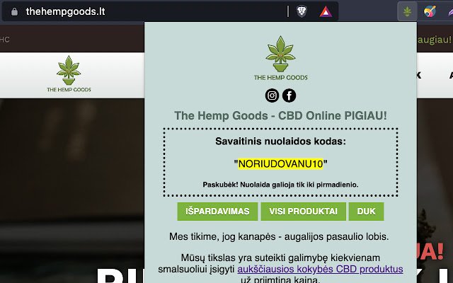 The Hemp Goods CBD Online PIGIAU!  from Chrome web store to be run with OffiDocs Chromium online