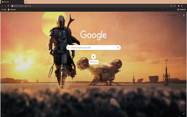 Das Mandalorian HD Wallpaper Theme aus dem Chrome Web Store, das mit OffiDocs Chromium online ausgeführt werden kann