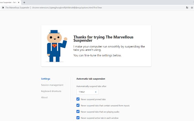 The Marvelous Suspender ze sklepu internetowego Chrome do uruchomienia z OffiDocs Chromium online