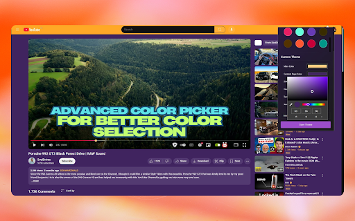 Themes For YouTube  from Chrome web store to be run with OffiDocs Chromium online
