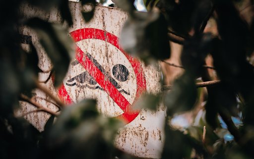 The no swimming sign was obscured  from Chrome web store to be run with OffiDocs Chromium online