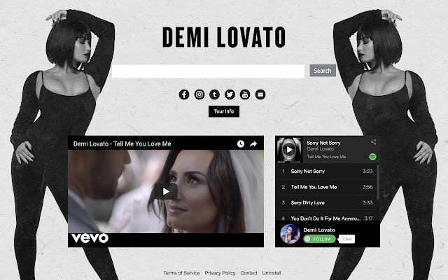 Die offizielle Demi Lovato-Erweiterung aus dem Chrome-Webshop, die mit OffiDocs Chromium online ausgeführt werden soll