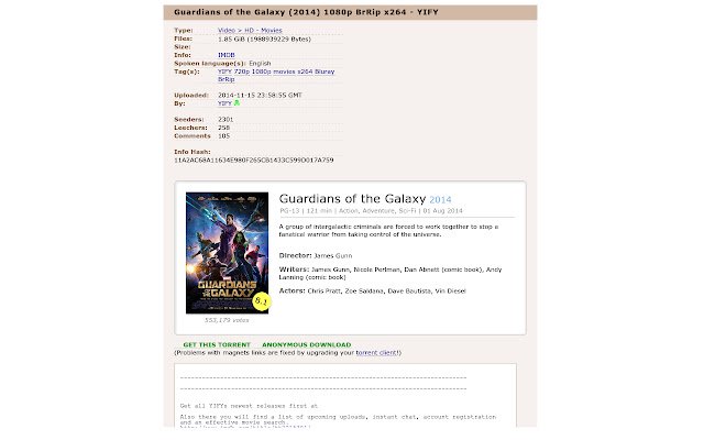 Плагин PirateBay Imdb из интернет-магазина Chrome будет работать с OffiDocs Chromium онлайн