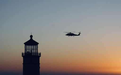 The plane flew over the lighthouse  from Chrome web store to be run with OffiDocs Chromium online