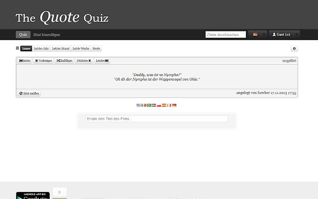 TheQuoteQuiz  from Chrome web store to be run with OffiDocs Chromium online