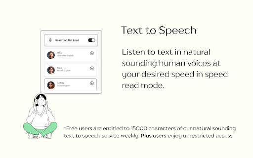 The Read Time: Speed Read  Listen to Text in Natural Voices!  from Chrome web store to be run with OffiDocs Chromium online