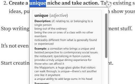 Thesaurus Pro  from Chrome web store to be run with OffiDocs Chromium online