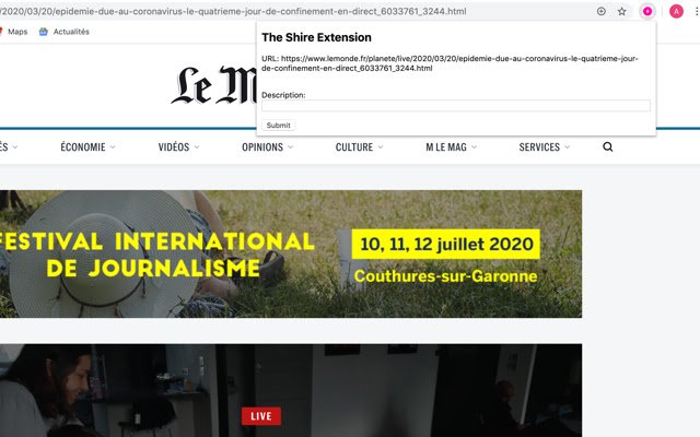 The Shire extension  from Chrome web store to be run with OffiDocs Chromium online