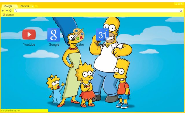 The Simpsons Theme for Chrome  from Chrome web store to be run with OffiDocs Chromium online