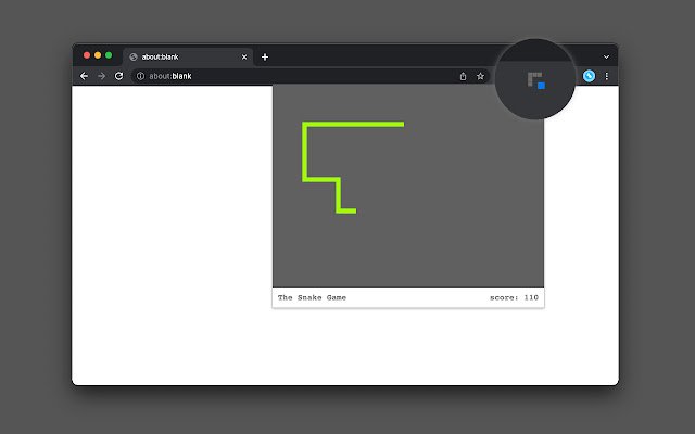 The Snake Game  from Chrome web store to be run with OffiDocs Chromium online