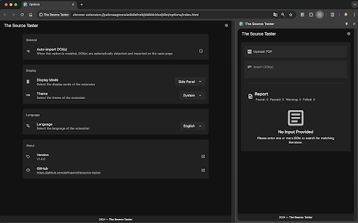 The Source Taster  from Chrome web store to be run with OffiDocs Chromium online
