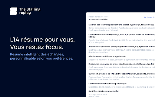 The Staffing Replay  from Chrome web store to be run with OffiDocs Chromium online