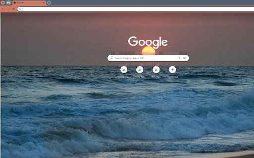 the sun setting over the ocean with gentle waves  from Chrome web store to be run with OffiDocs Chromium online