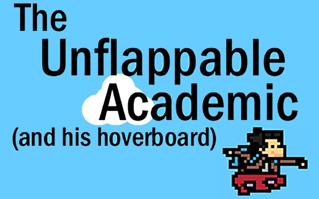 De Unflappable Academic (en zijn hoverboard) uit de Chrome-webwinkel wordt uitgevoerd met OffiDocs Chromium online