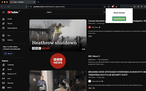 The UnShortening  from Chrome web store to be run with OffiDocs Chromium online