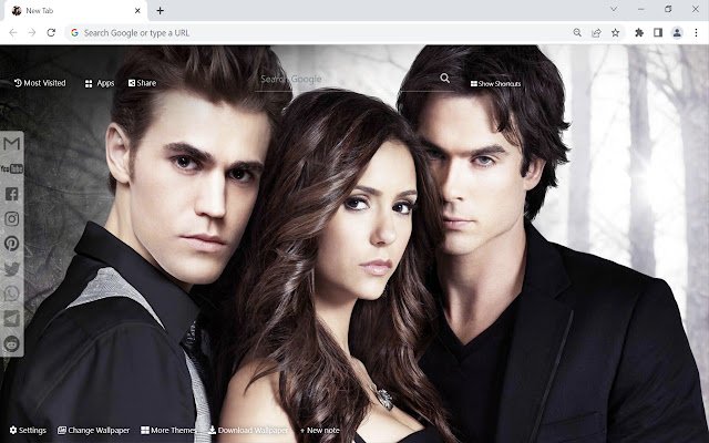Le fond d'écran Vampire Diaries de la boutique en ligne Chrome doit être exécuté avec OffiDocs Chromium en ligne