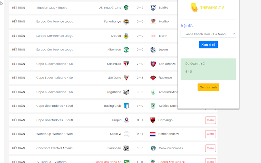 Thevang Trực Tiếp Bóng Đá  from Chrome web store to be run with OffiDocs Chromium online