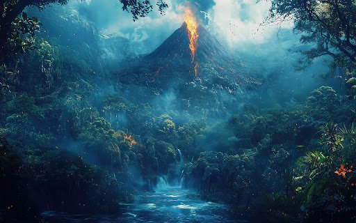The volcano is erupting violently.  from Chrome web store to be run with OffiDocs Chromium online