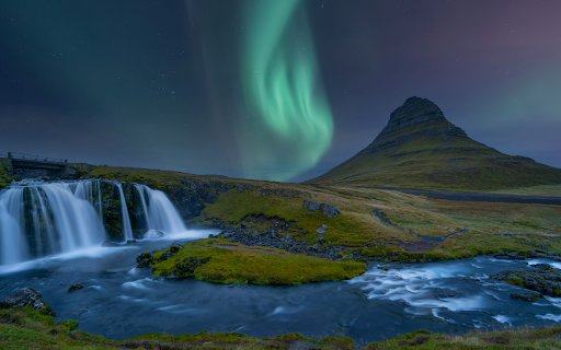 The Waterfall Under the Aurora  from Chrome web store to be run with OffiDocs Chromium online