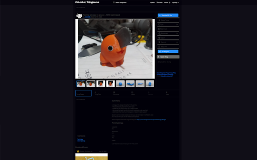 Thingiverse Dark Mode from Chrome web store to be run with OffiDocs Chromium online Thingiverse Dark Mode from Chrome web store to be run with OffiDocs Chromium online