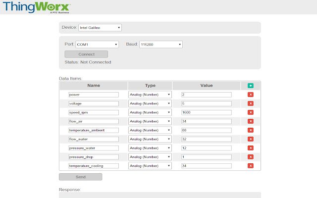 Thingworx Data Injector מחנות האינטרנט של Chrome יופעל עם OffiDocs Chromium באינטרנט