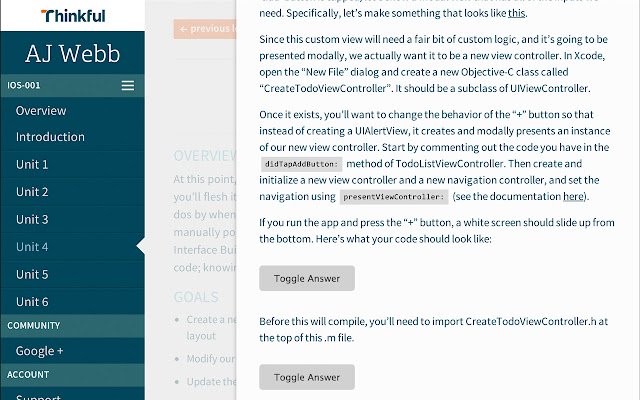 Thinkful Toggle Answers de la tienda web de Chrome se ejecutará con OffiDocs Chromium en línea