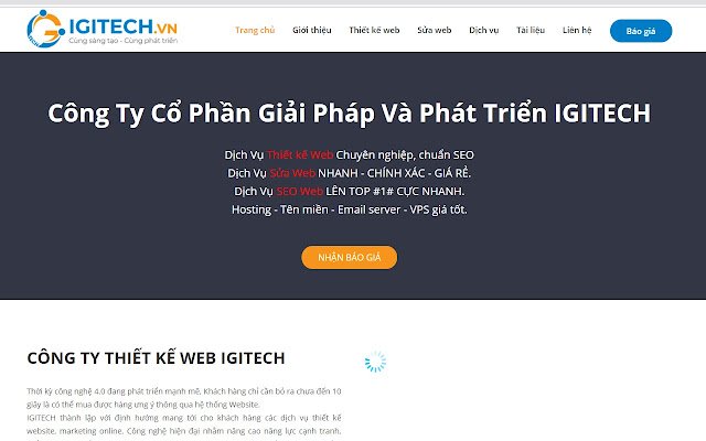 Chrome 网上商店的 Thiết kế web IGITECH 将与 OffiDocs Chromium 在线运行