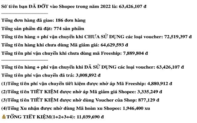 Thống kê đơn Shopee 2022  from Chrome web store to be run with OffiDocs Chromium online