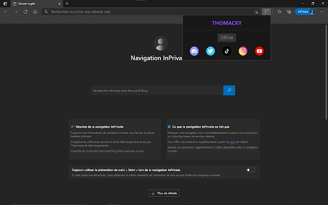 Thomacky dari toko web Chrome untuk dijalankan dengan OffiDocs Chromium online