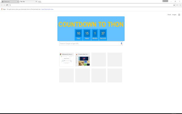 THON Countdown mula sa Chrome web store na tatakbo sa OffiDocs Chromium online