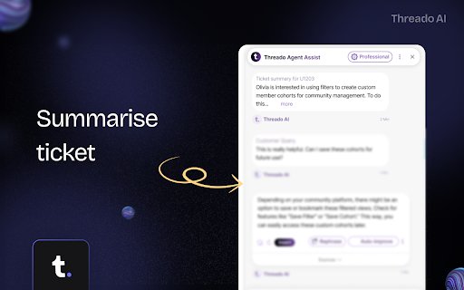 Threado AI’s Agent Assist  from Chrome web store to be run with OffiDocs Chromium online