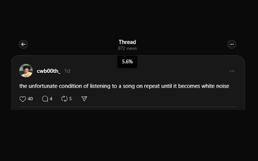 Threads Engagement Tooltip  from Chrome web store to be run with OffiDocs Chromium online