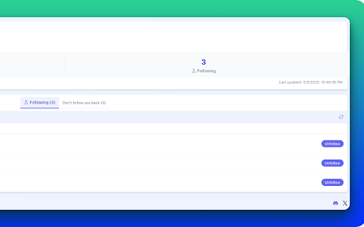 Threads Following Tracker  from Chrome web store to be run with OffiDocs Chromium online