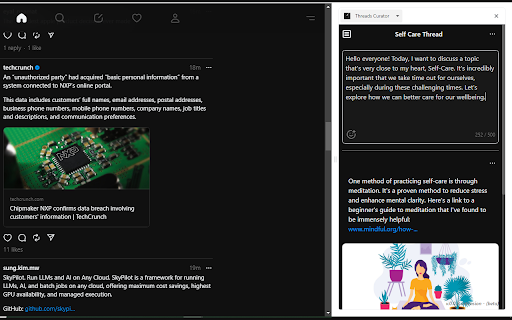 Threads Post  from Chrome web store to be run with OffiDocs Chromium online