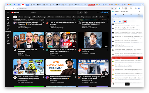 Thready Vertical Tabs  from Chrome web store to be run with OffiDocs Chromium online