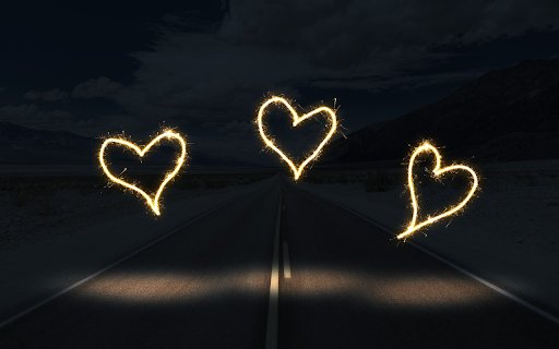 Three golden hearts  from Chrome web store to be run with OffiDocs Chromium online