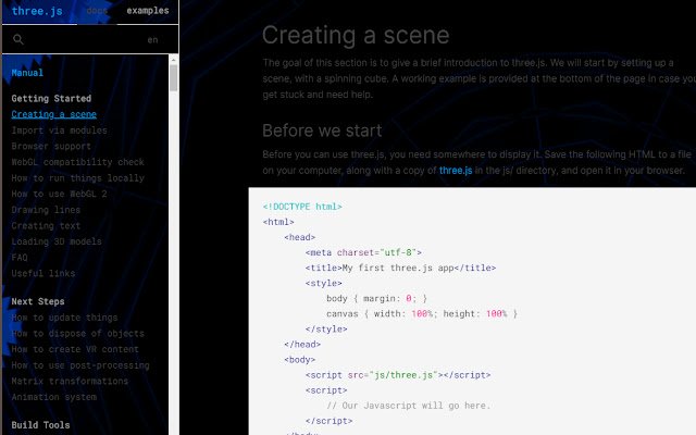 Three.js | تم نیمه شب | توسط Xedois.org از فروشگاه وب Chrome برای اجرا با OffiDocs Chromium به صورت آنلاین