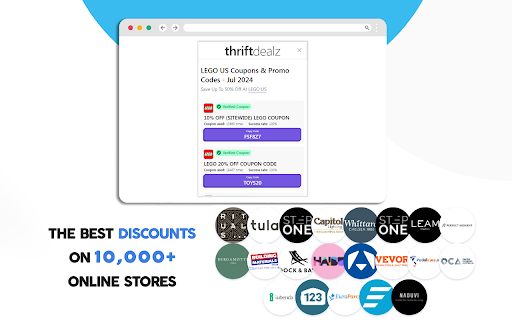 ThriftDealz Automatic Coupons  Deals Finder  from Chrome web store to be run with OffiDocs Chromium online