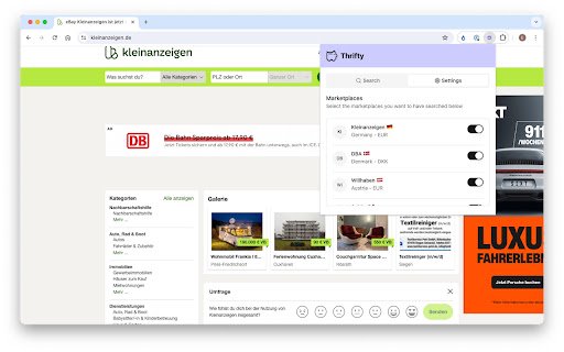 Thrifty Classified Ads Search  from Chrome web store to be run with OffiDocs Chromium online