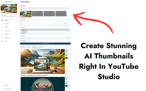 Thumbnails.com Thumbnail ideas for YouTubers  from Chrome web store to be run with OffiDocs Chromium online
