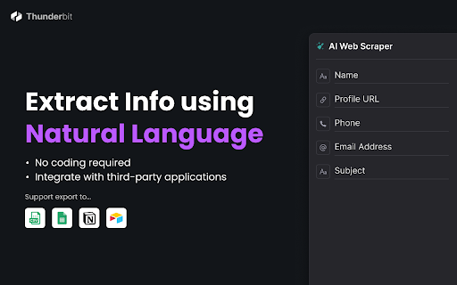 Thunderbit: AI Web Scraper  Web Automation Agent  from Chrome web store to be run with OffiDocs Chromium online
