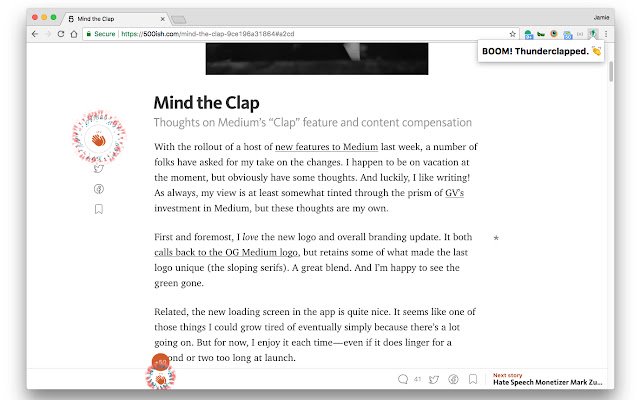 Thunderclap mula sa Chrome web store na tatakbo sa OffiDocs Chromium online