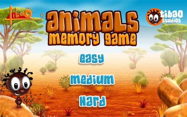 Le jeu de mémoire TIBAO Animals de la boutique en ligne Chrome sera exécuté avec OffiDocs Chromium en ligne