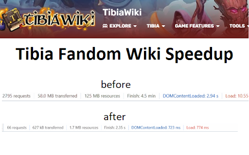 Tibia Fandom Wiki Speedup  from Chrome web store to be run with OffiDocs Chromium online